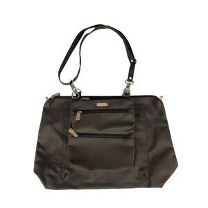 MaggiB Womens Brown Detachable Adjustable Strap Outer Pockets Shoulder‎ Bag